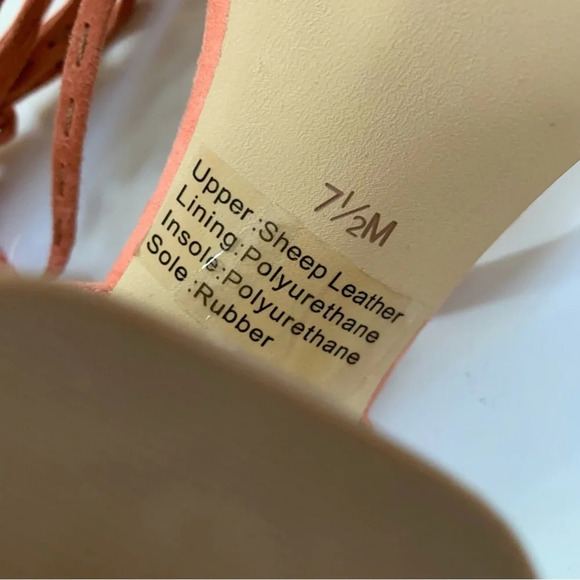 Gibson & Latimer Sandal Tasha Suede Lace up Shoe Coral Size 7.5 NWT - Picture 10 of 12